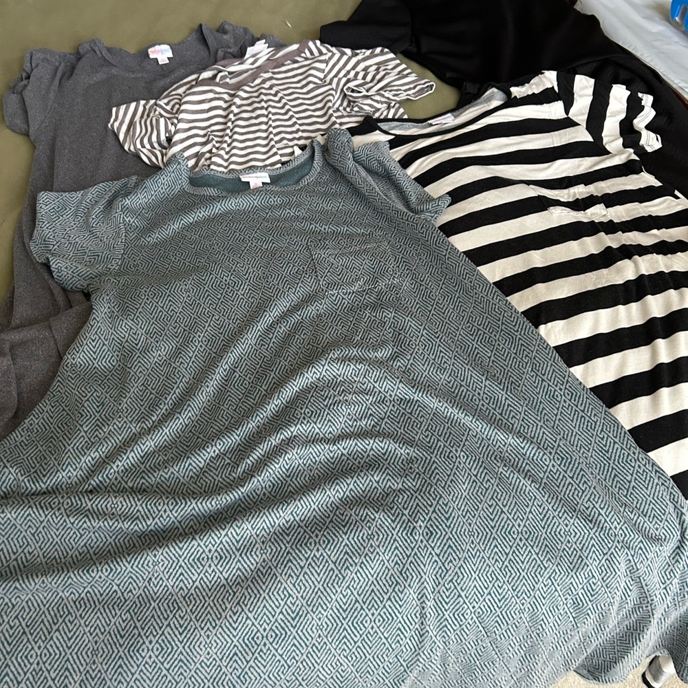 LuLaRoe Women's Midi Dresses - Black, Gray, Teal, White.